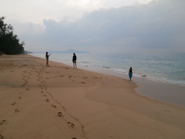 Walking on beach